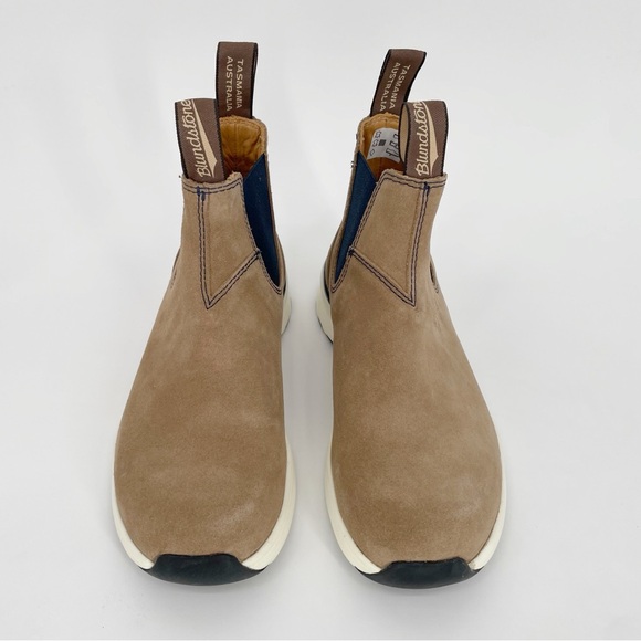 Blundstone Tan Sand Suede Navy Active Sneaker Chelsea Boot Men 5 Women 7 - Picture 3 of 8